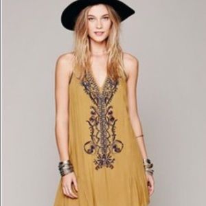 Free People embroidered tassel dress medium